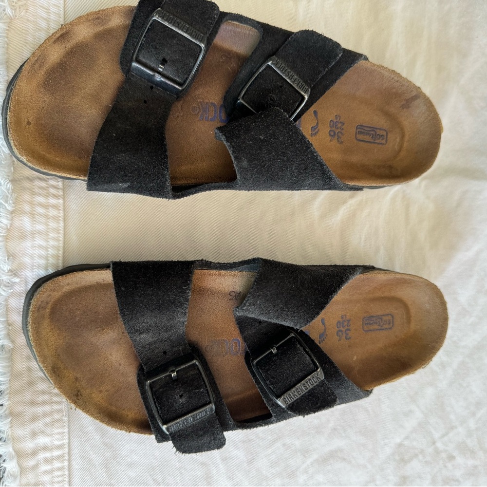 Birkenstock suede sandals. Size 36. Very gently worn. Soft foot bed.